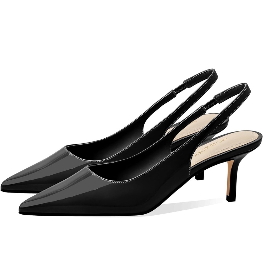 Black Sling back kitten heel size 7